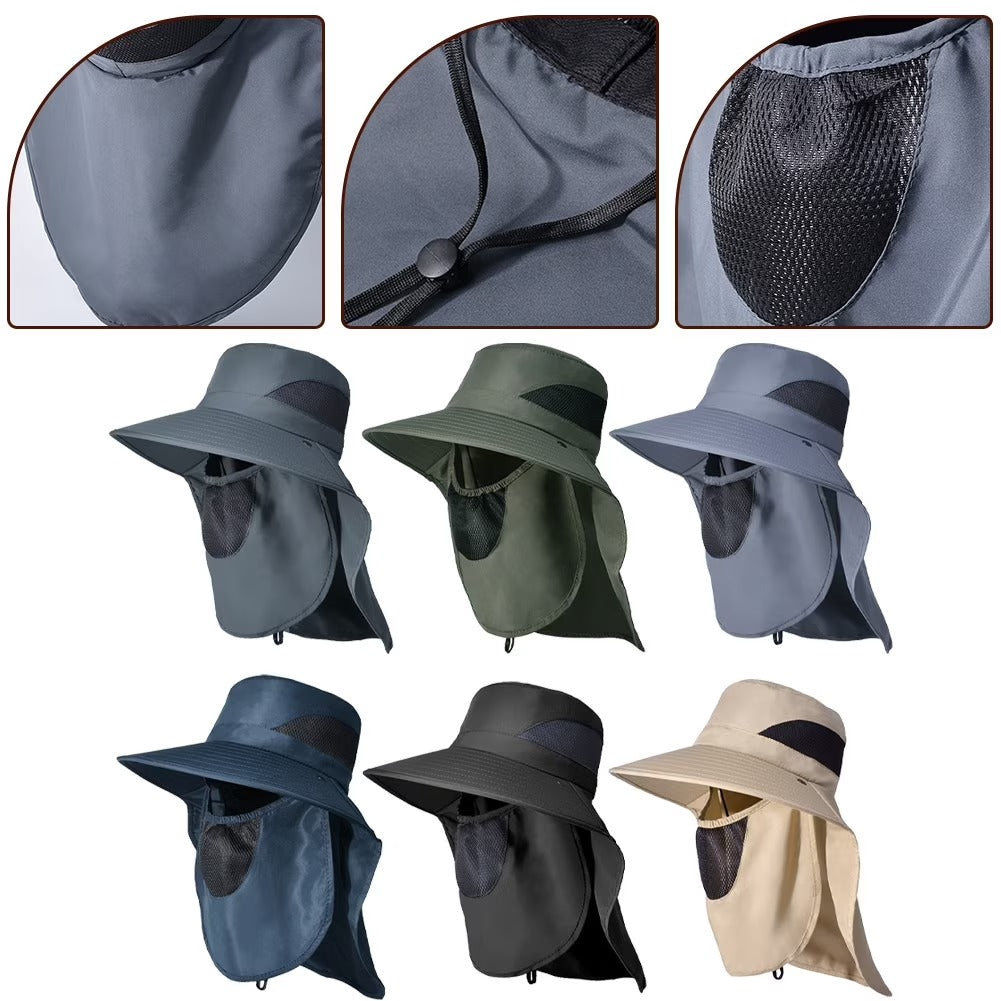 Chapeau Anti-UV Multifonction avec Protection Visage & Nuque – Confort Outdoor Ultime