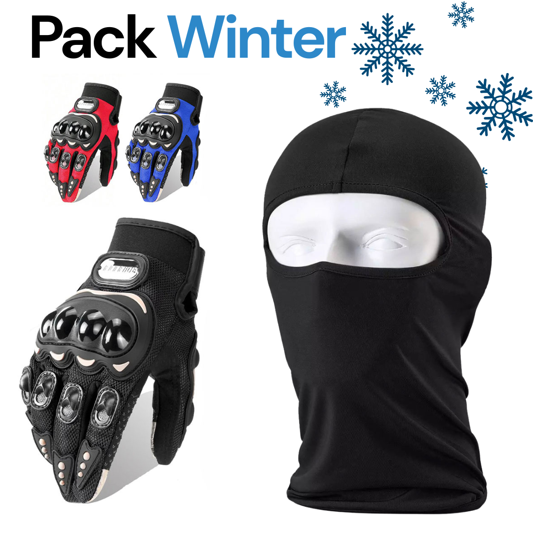 Pack Hiver Moto – Cagoule Thermique + Gants Pro Biker Premium
