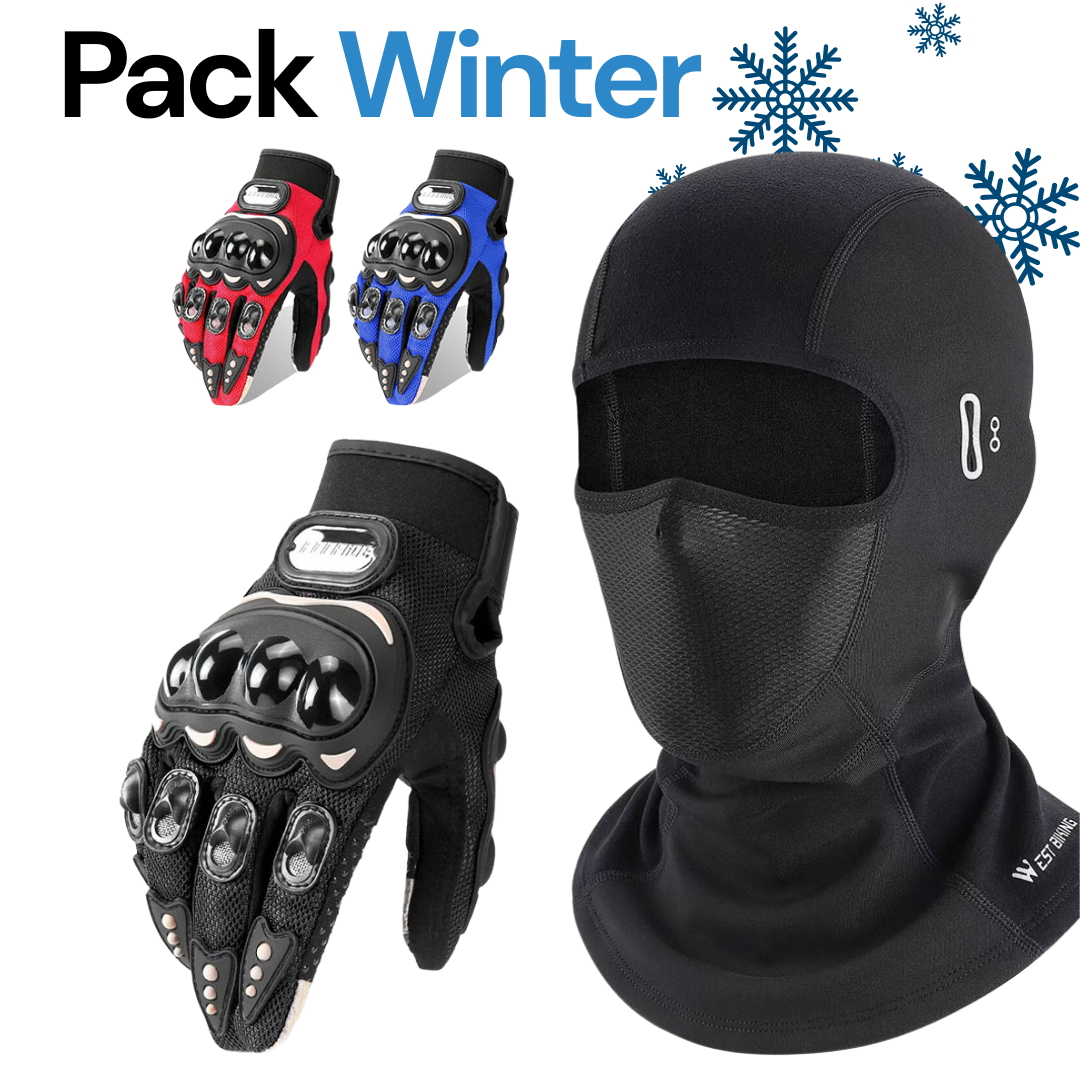 Pack Moto Hiver Cagoule Professionnel + Gants Pro Biker – Protection Thermique Complète