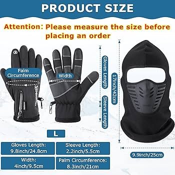 Pack Cagoule d’Hiver Excefore avec Gants Thermiques pour Écran Tactile image 1
