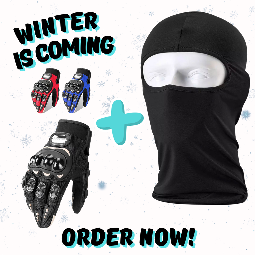 Pack Hiver Moto – Cagoule Thermique + Gants Pro Biker Premium