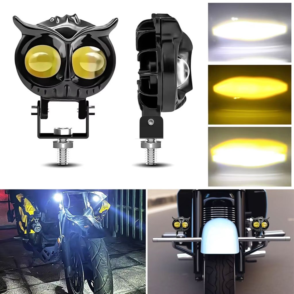 Phares LED de hibou  Puissants antibrouillard pour la moto 1Pcs image 0