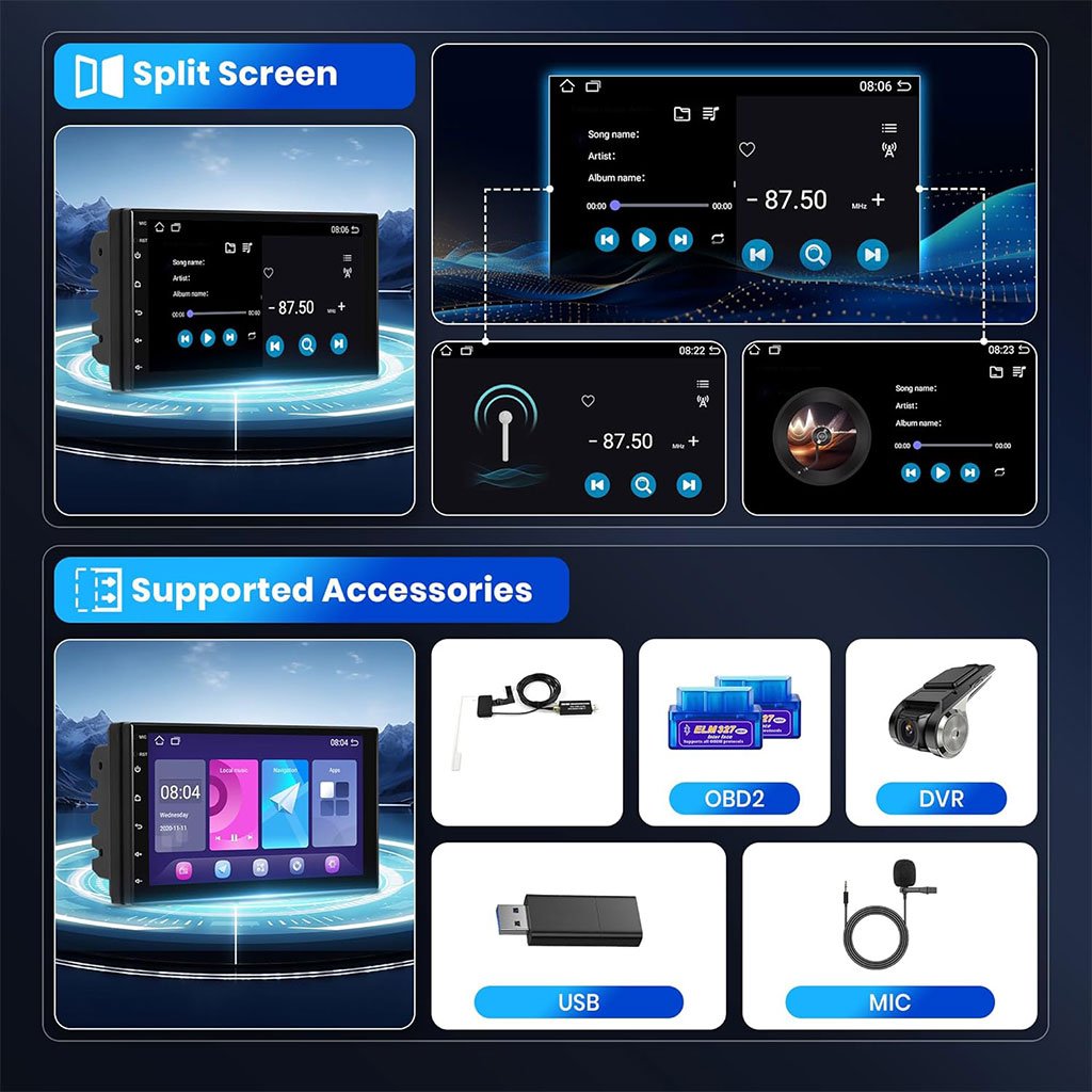 Autoradio 2 Din 7 Pouces – Écran Tactile & Bluetooth image 3