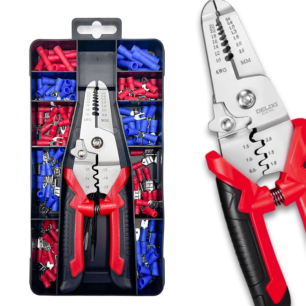 Coffret de sertissage 3en1 avec cosses 22-10 AWG – L’outil complet de l’électricien moderne image 0