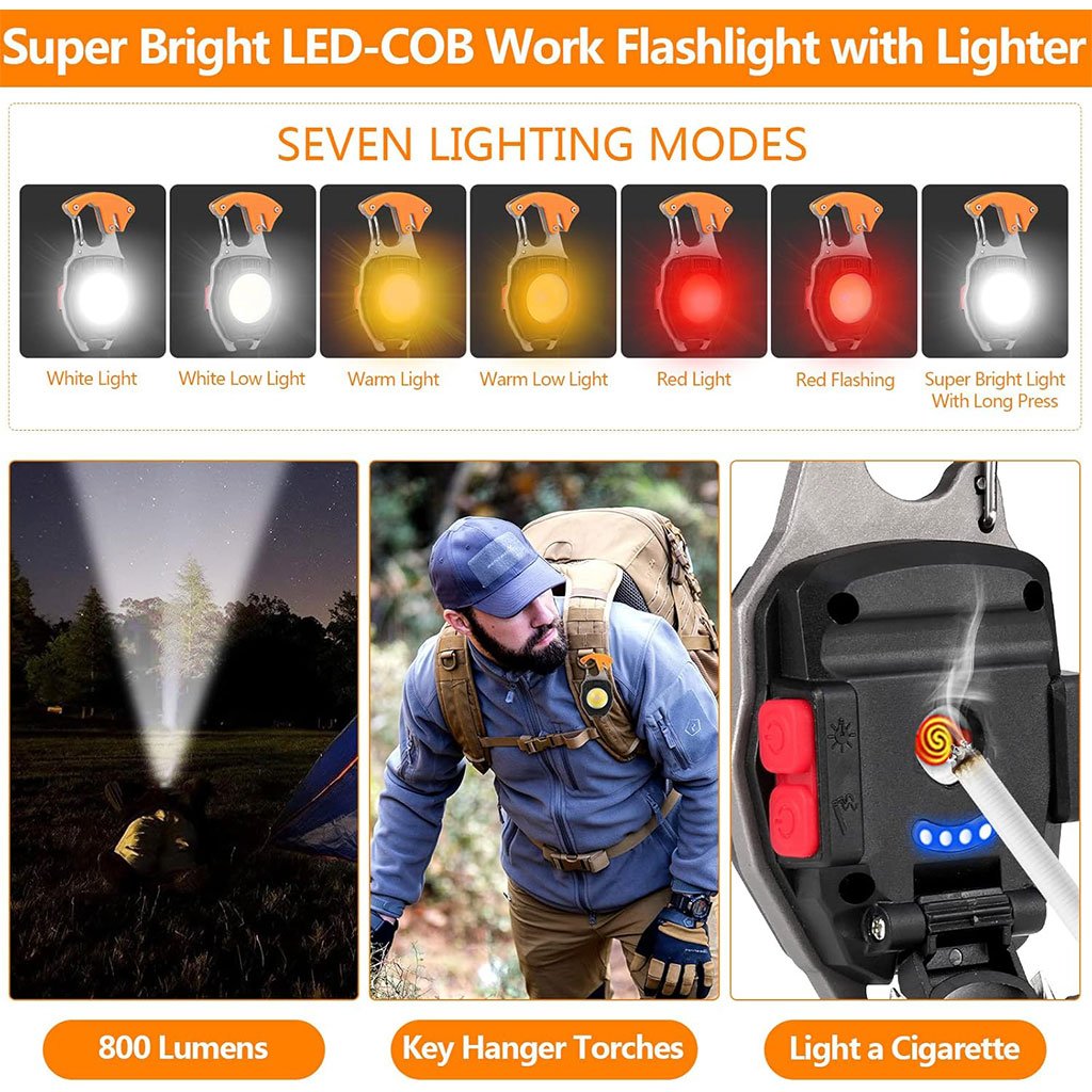 Mini Lampe Torche Porte-Clés 7 Modes image 2
