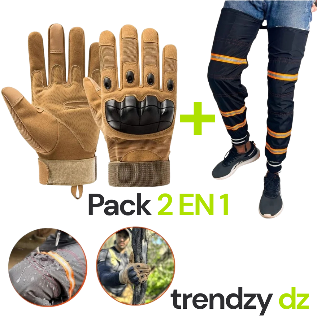 Pack Gants & Protège-Jambes Thermiques Antidérapants