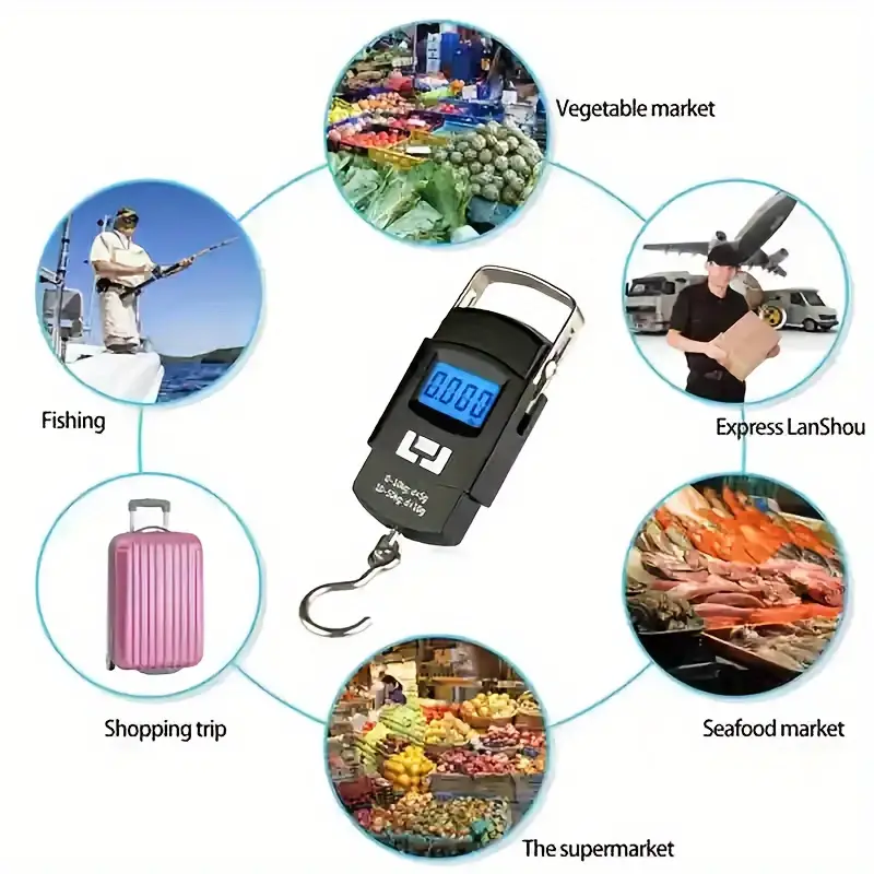 Balance à bagages numérique portable avec écran LCD 50KG/10G WH-A08 image 2