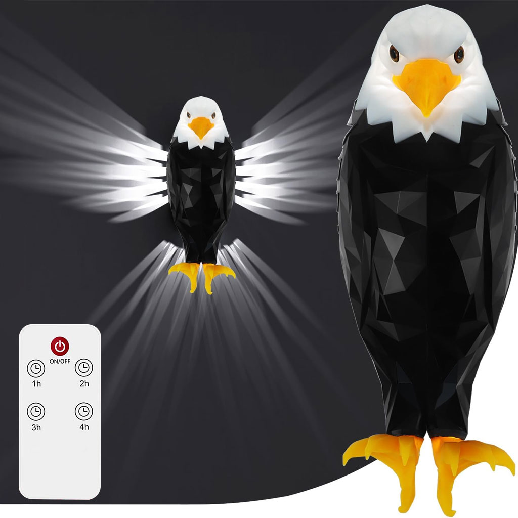 Applique Murale Aigle Lumineux – Lampe LED Rechargeable avec Télécommande & Effet Ailes image 0