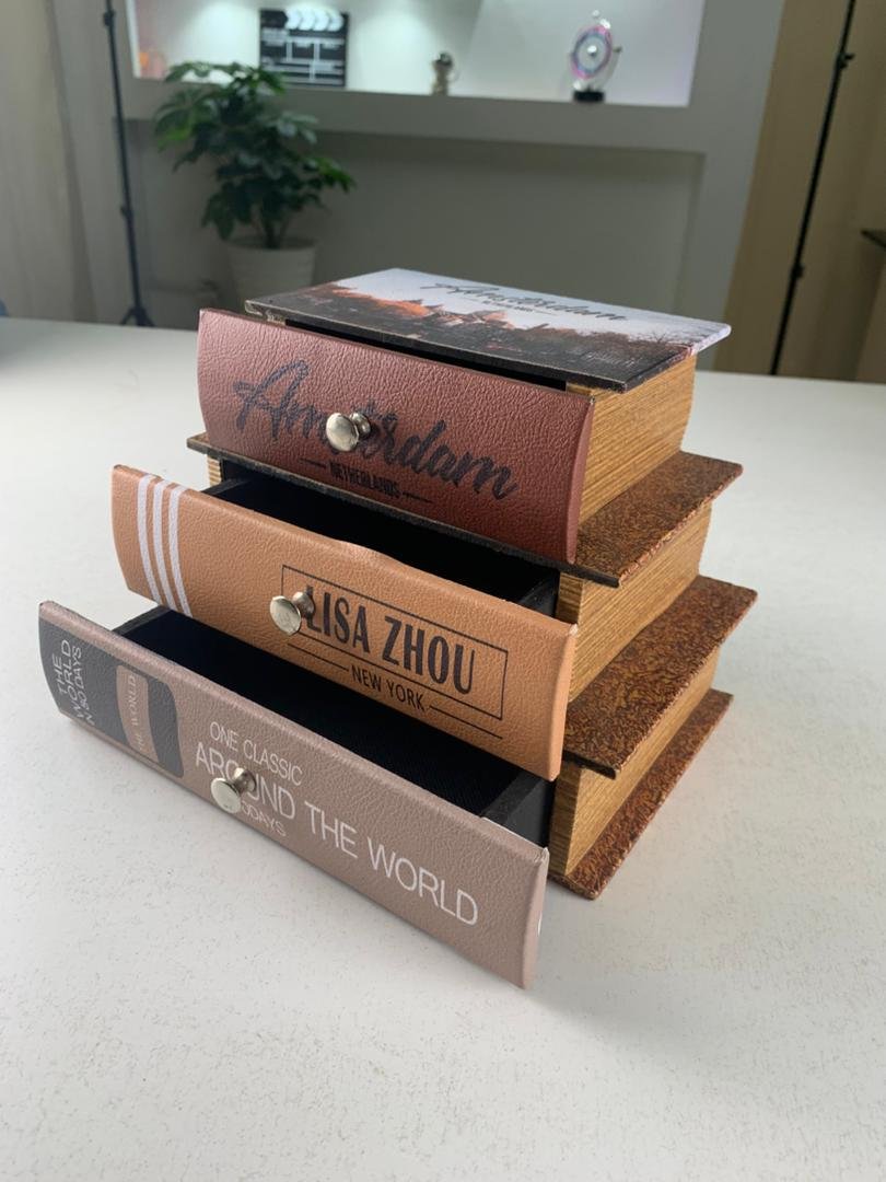 Boîte de Rangement en Forme de Livres – Design Vintage Élégant image 3