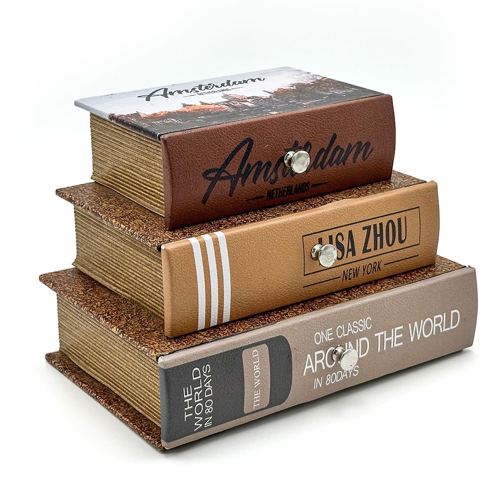 Boîte de Rangement en Forme de Livres – Design Vintage Élégant image 1