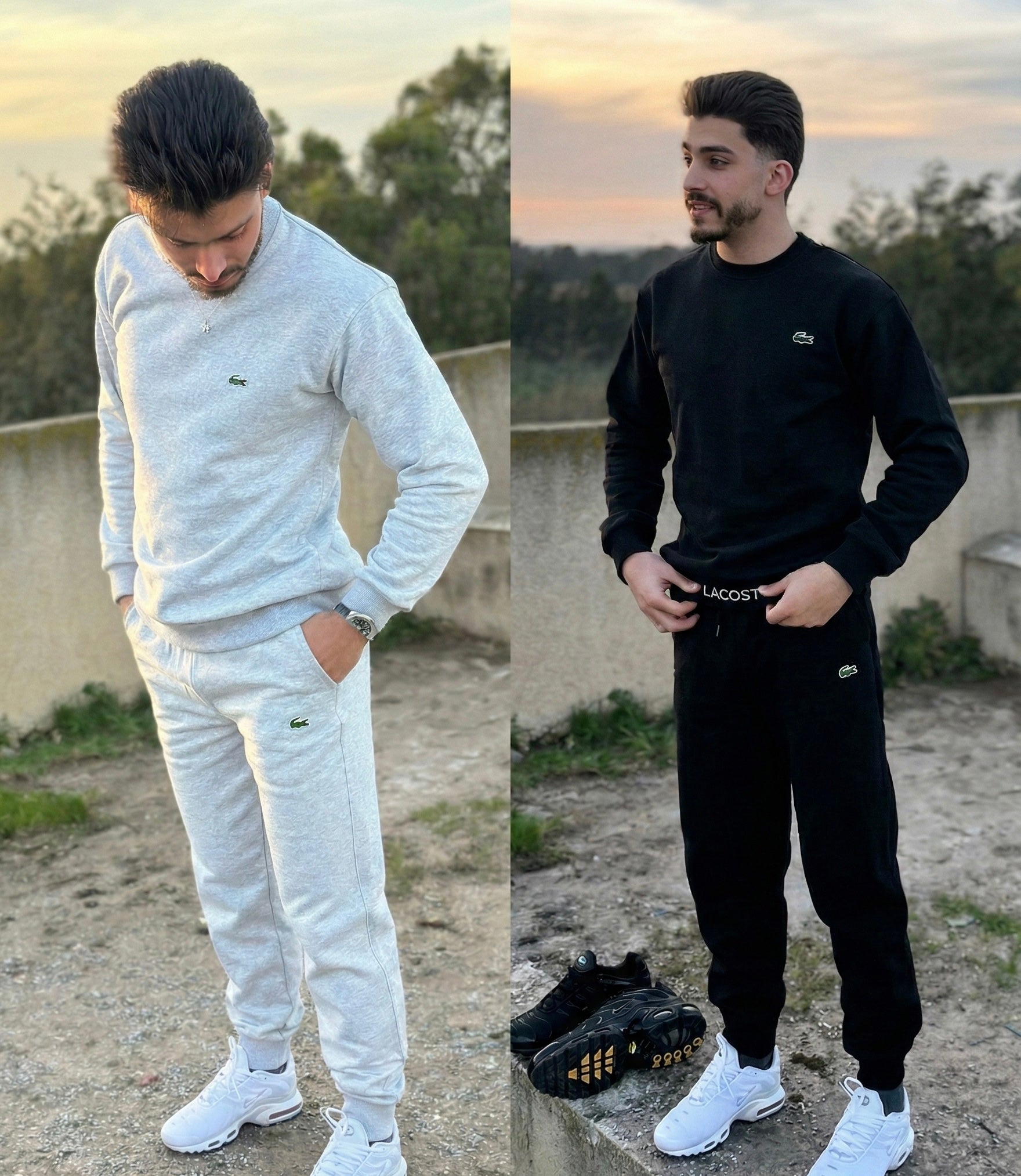 Ensemble LACOSTE High Quality Noir/Gris – Élégance Sport Chic & Confort Premium