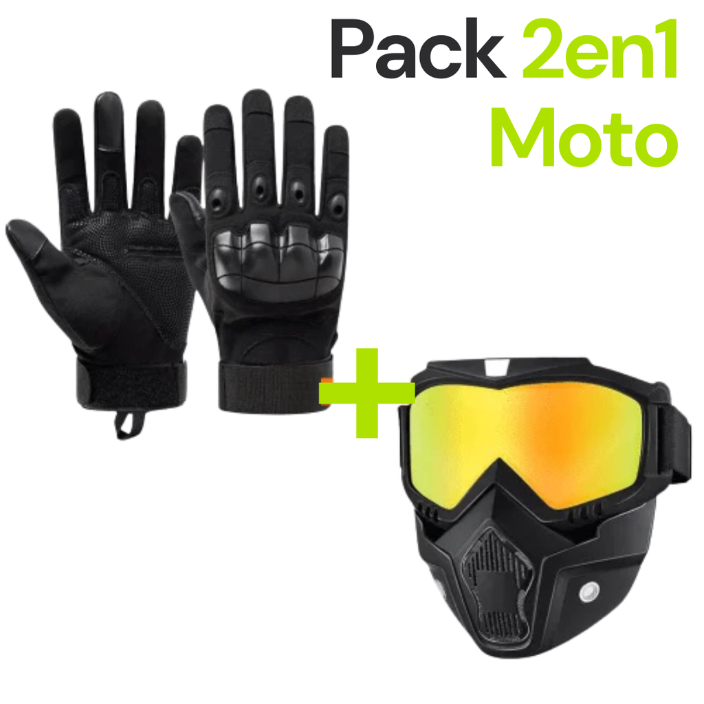 PACK Masque & Gants Moto – Protection, Confort et Performance réunis