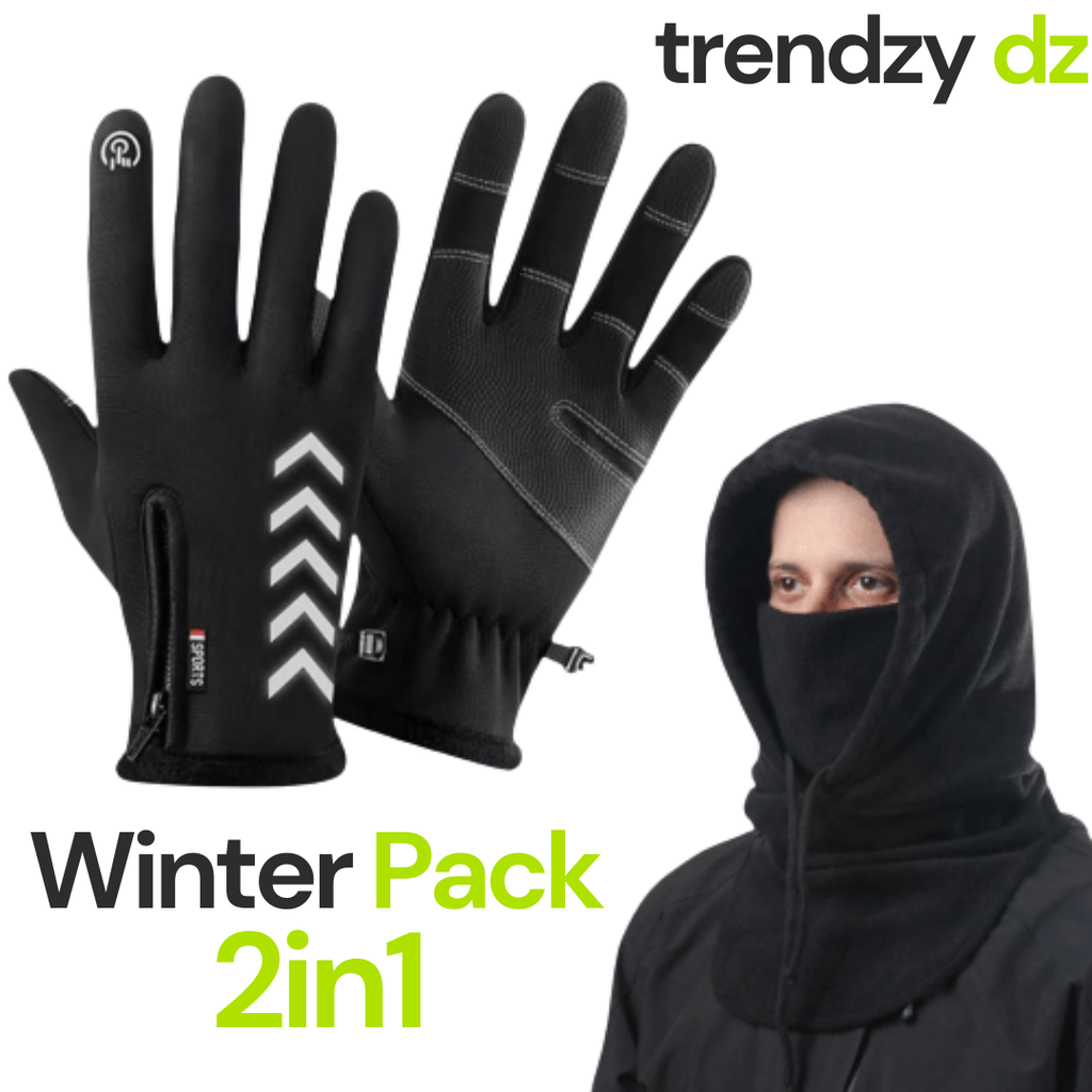 Pack Hiver Cagoule à Capuche & Gants Thermiques – Chaleur, Confort & Protection Totale