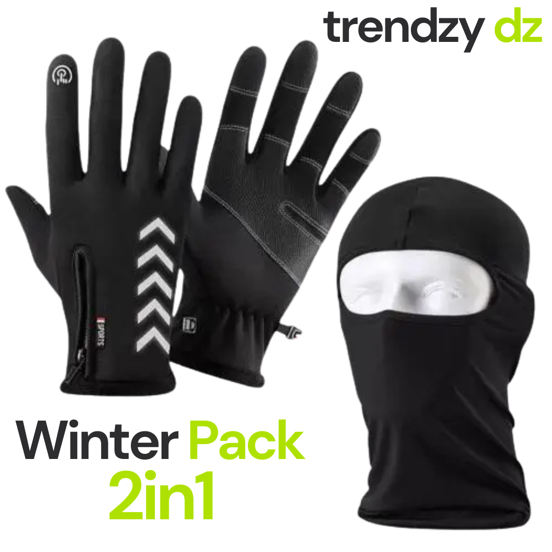 Pack Gants Thermiques Tactiles + Cagoule d’Hiver – Chaleur & Protection Totale