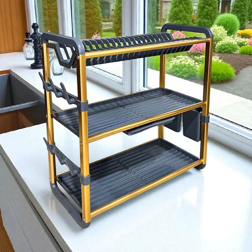 Égouttoir à Vaisselle  Grande Capacité en Aluminium – Robustesse & Design Moderne