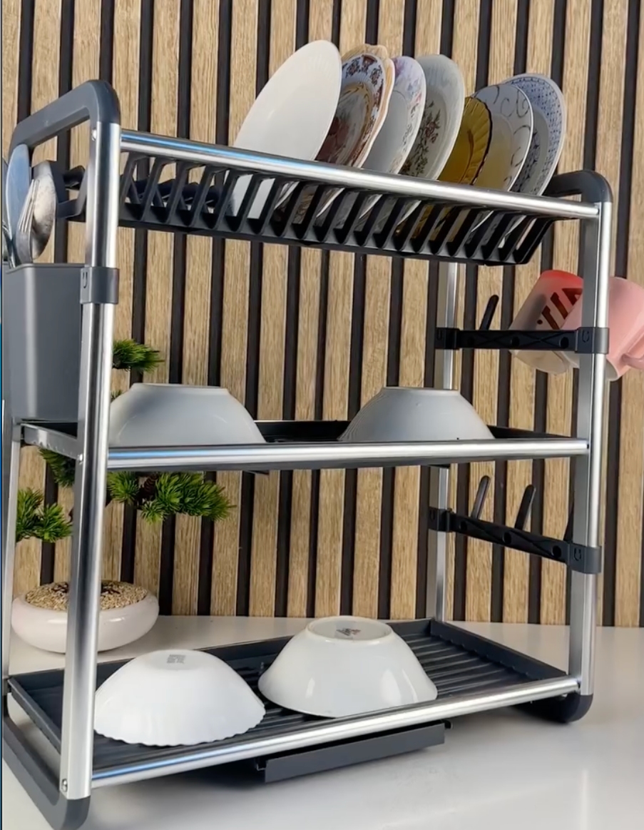 Égouttoir à Vaisselle  Grande Capacité en Aluminium – Robustesse & Design Moderne