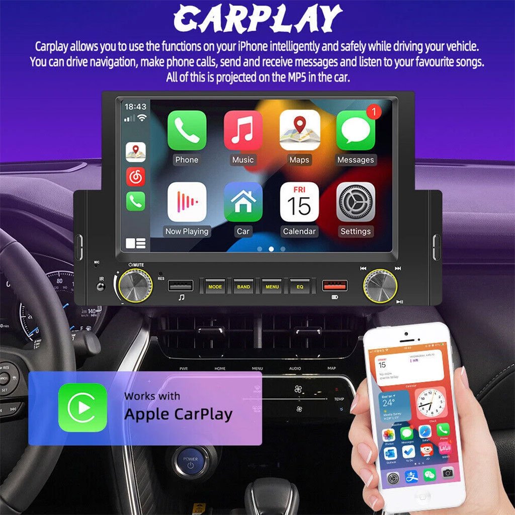 Autoradio à Écran Tactile avec Apple CarPlay, Android Auto & GPS Intégré image 2