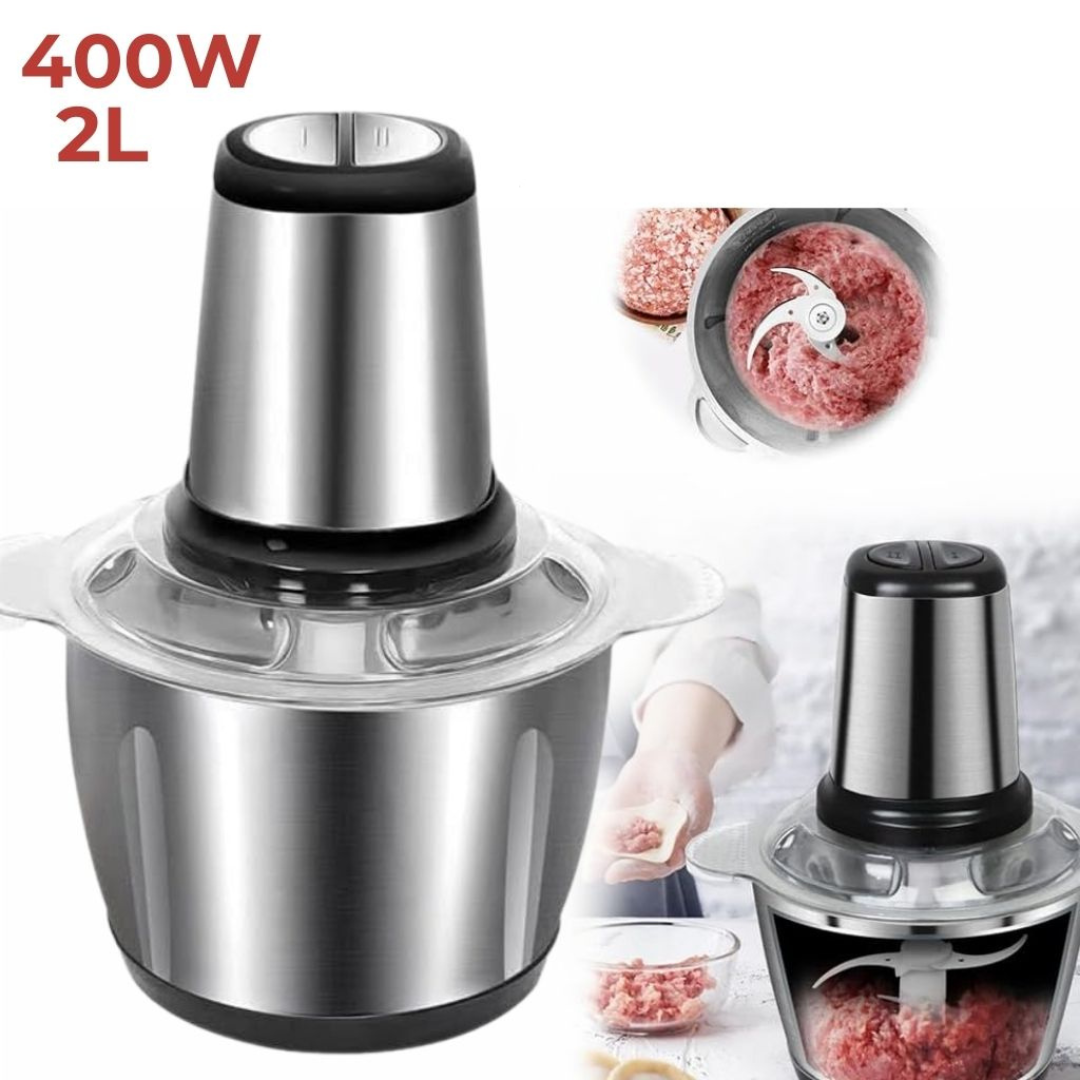 Hachoir Électrique Multifonction 400W avec Bol Inox 2L – Puissance, Précision image 0
