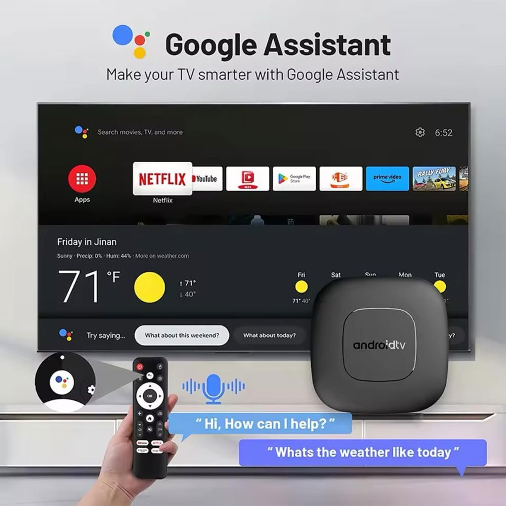 Android TV Box Connectée avec Télécommande Vocale 2+16GB image 3