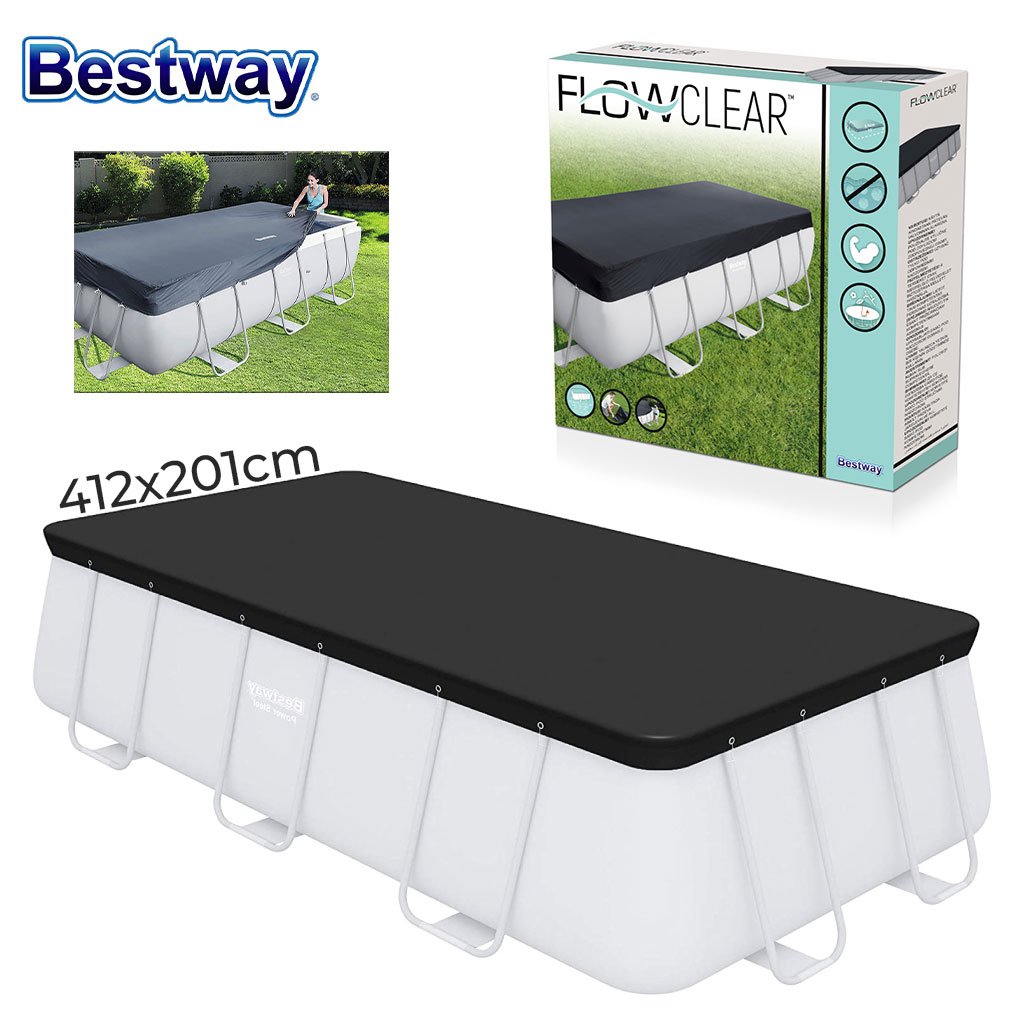 Bâche de piscine rectangulaire 412 x 201 cm en polypropylène Bestway 58232 image 1