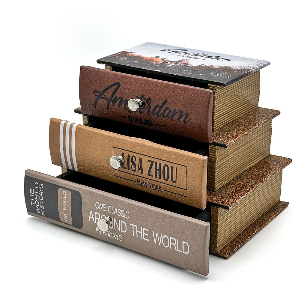 Boîte de Rangement en Forme de Livres – Design Vintage Élégant image 0