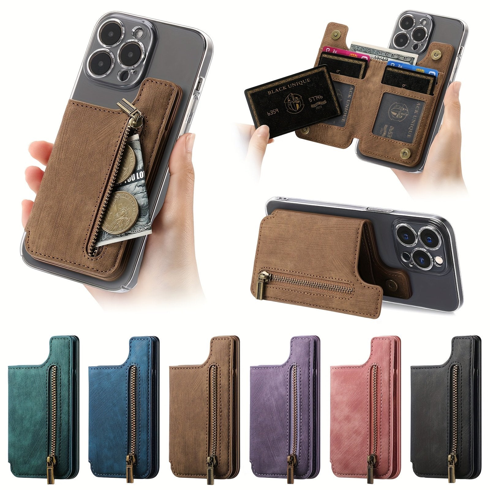 Étui Téléphone Zippé 3-en-1 – Protection Complète & Portefeuille Élégant image 0