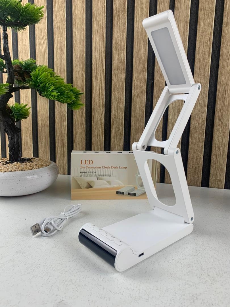 Lampe de bureau rechargeable sans fil avec réveil LED et power bank 5000 mAh image 3