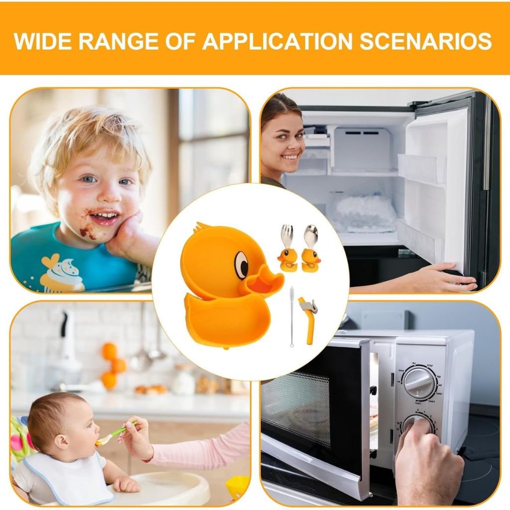 Assiettes pour Tout-Petits avec Ventouse Canard 5pcs image 3