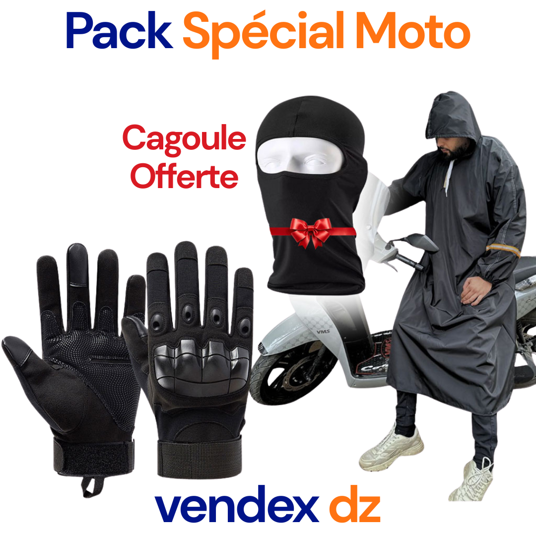 Pack Moto Hiver – Manteau Imperméable + Gants Tactiques + Cagoule Offerte image 0