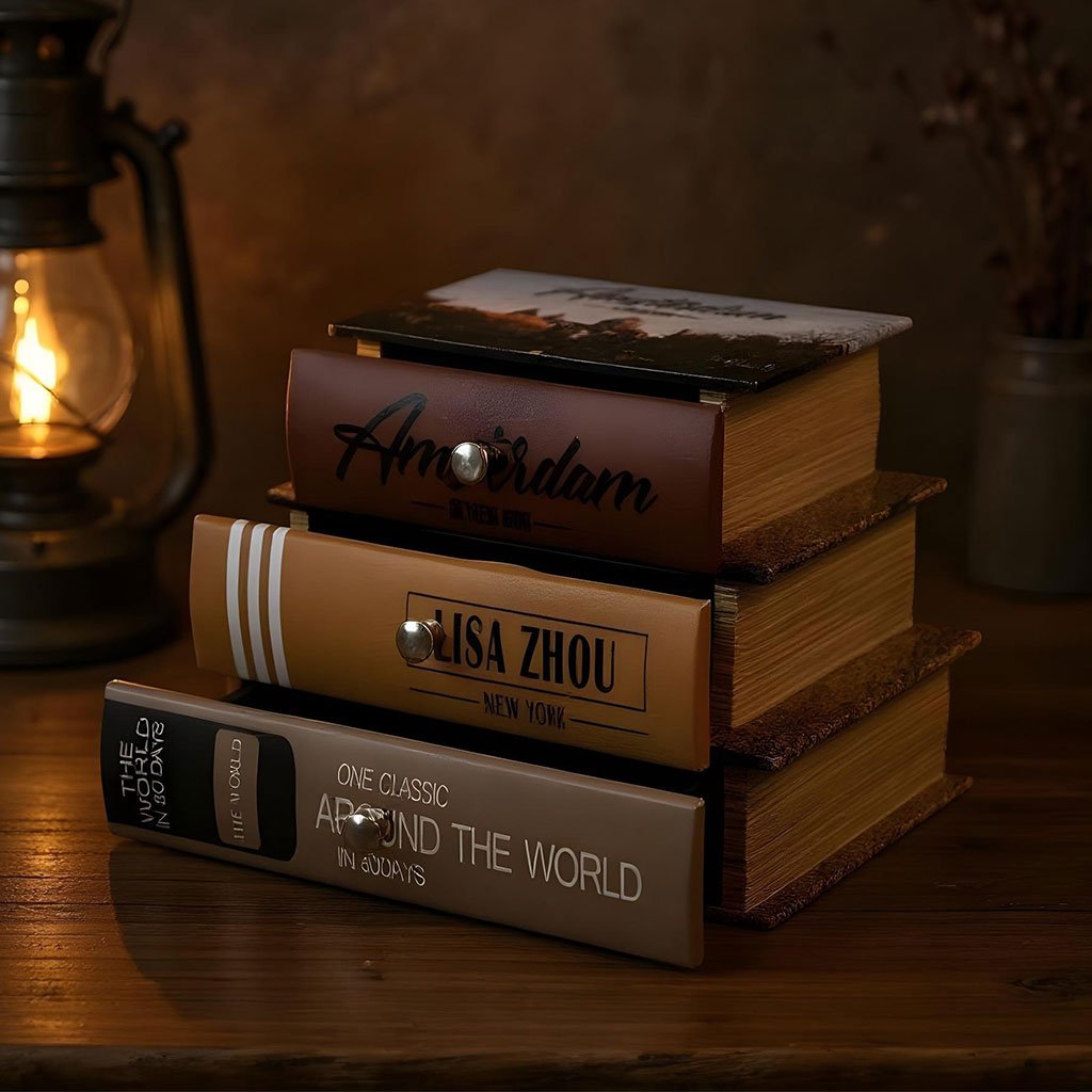 Boîte de Rangement en Forme de Livres – Design Vintage Élégant image 2