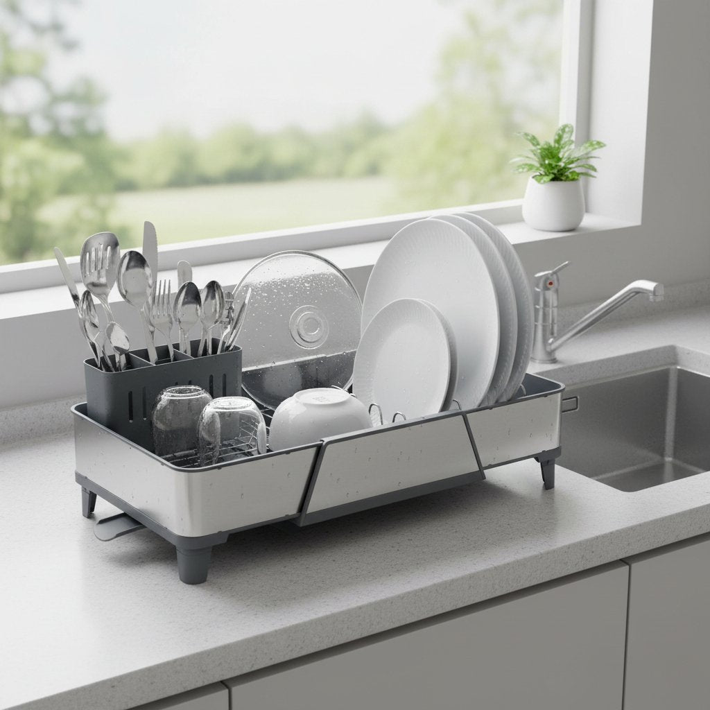 Alpha Égouttoir à Vaisselle Extensible en Acier Inoxydable – Flexibilité & Élégance au Quotidien image 2