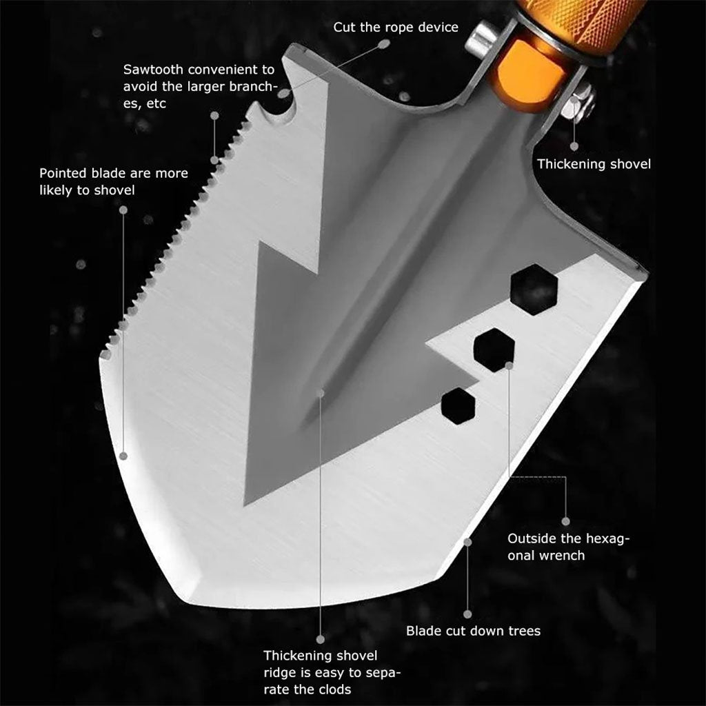 Pelle de Camping Pliable 28" – Multifonction en Acier Haute Teneur en Carbone image 2
