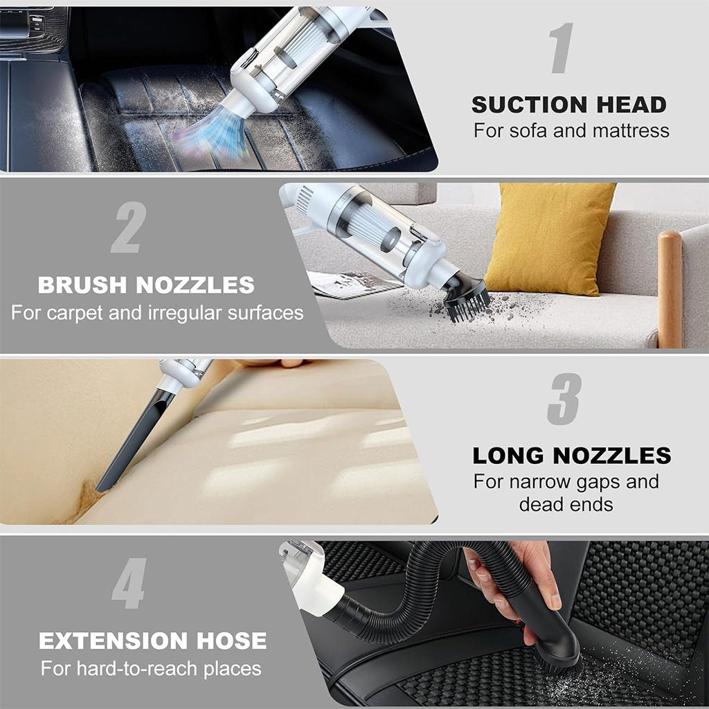 Aspirateur Portable à Main Sans Fil 10000 Pa Capacité de 450 ml image 3