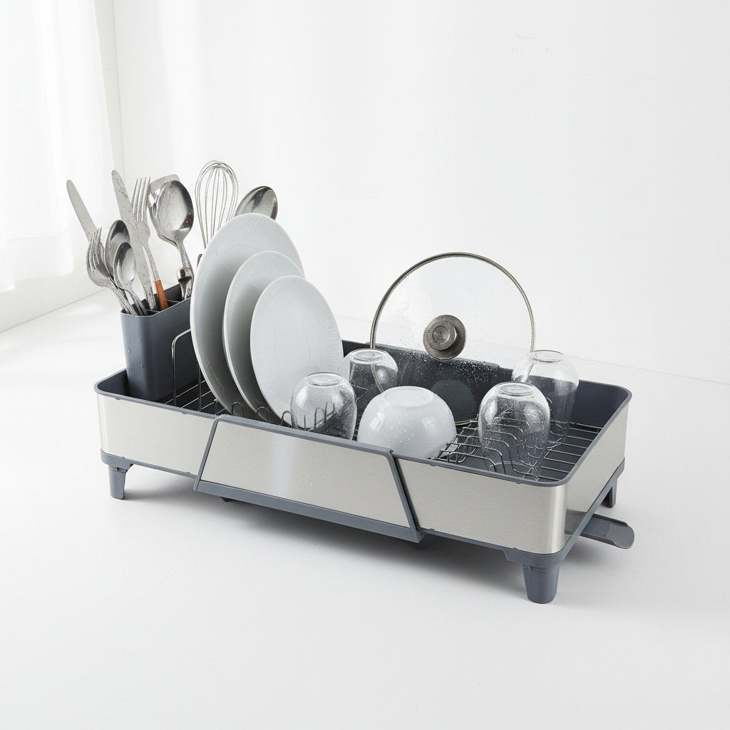 Alpha Égouttoir à Vaisselle Extensible en Acier Inoxydable – Flexibilité & Élégance au Quotidien image 1
