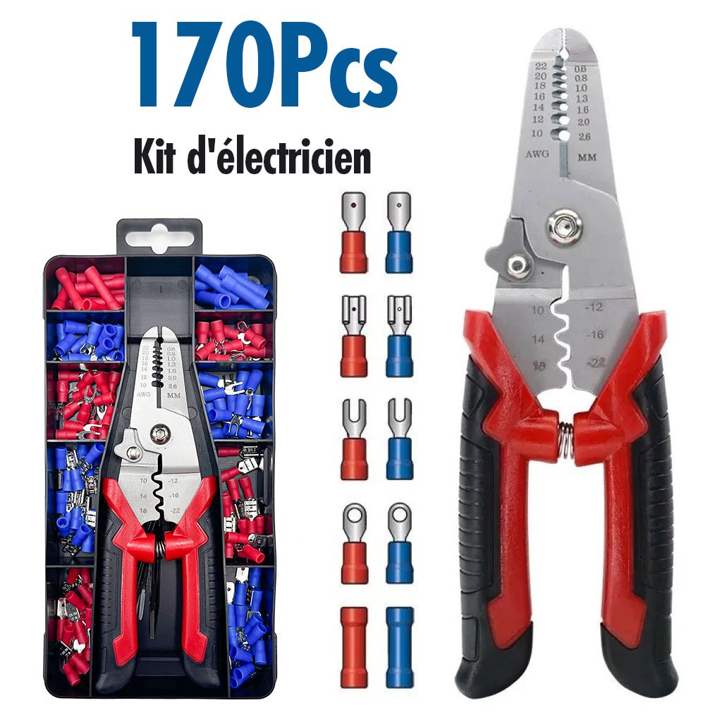 Coffret de sertissage 3en1 avec cosses 22-10 AWG – L’outil complet de l’électricien moderne image 5